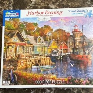 Harbor Evening White Mountain puzzle larger pieces 1000 pc euc